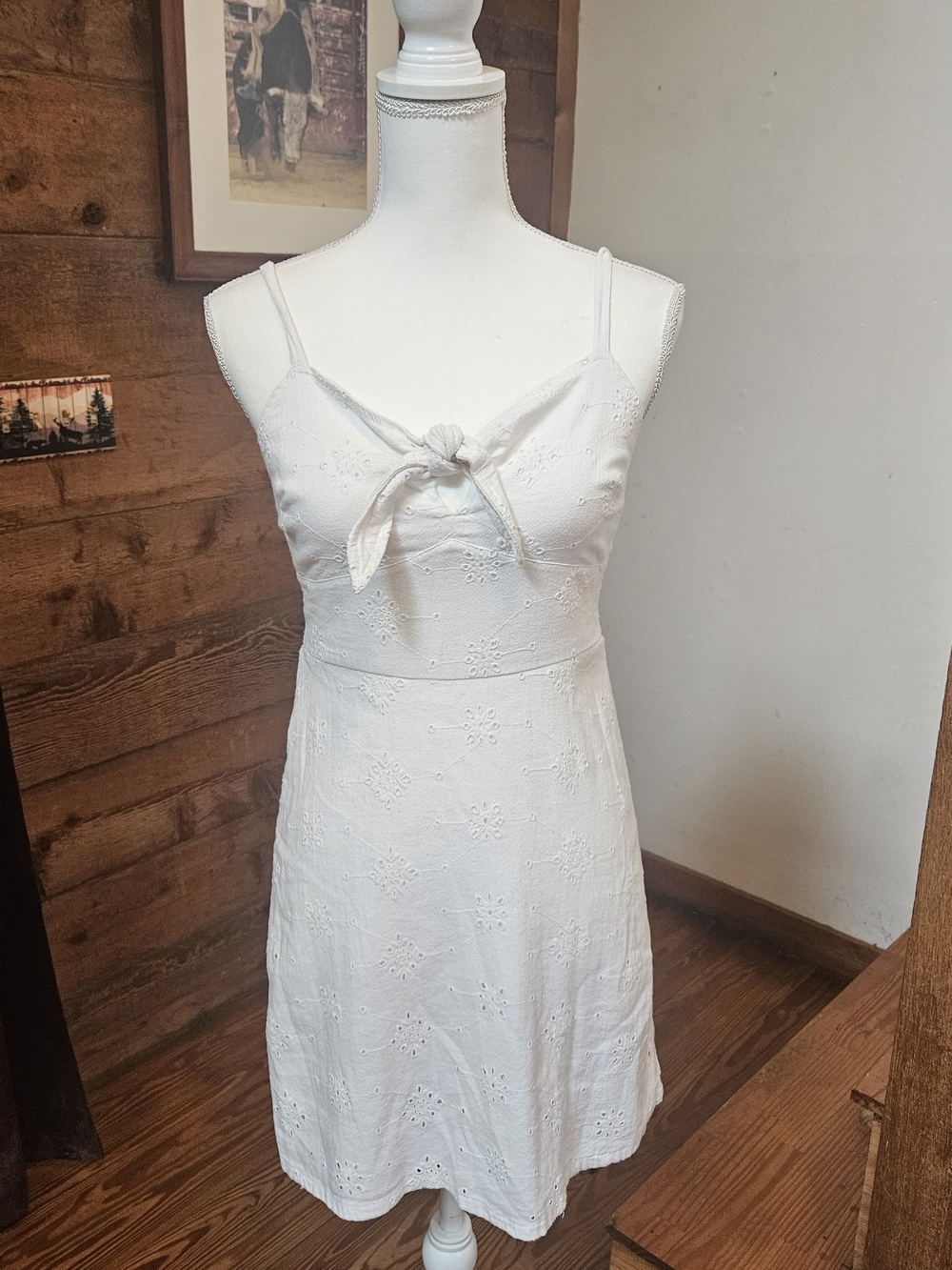Hollister White Eyelet Tie-Front Mini Dress